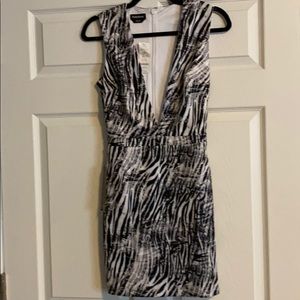 bebe Black and White Dress